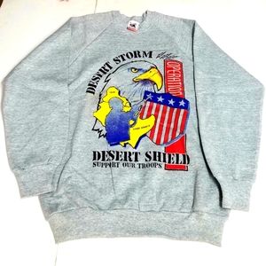 Vintage 90's Fruit of the Loom Desert Storm Mens Crewneck Sweatshirt size Medium